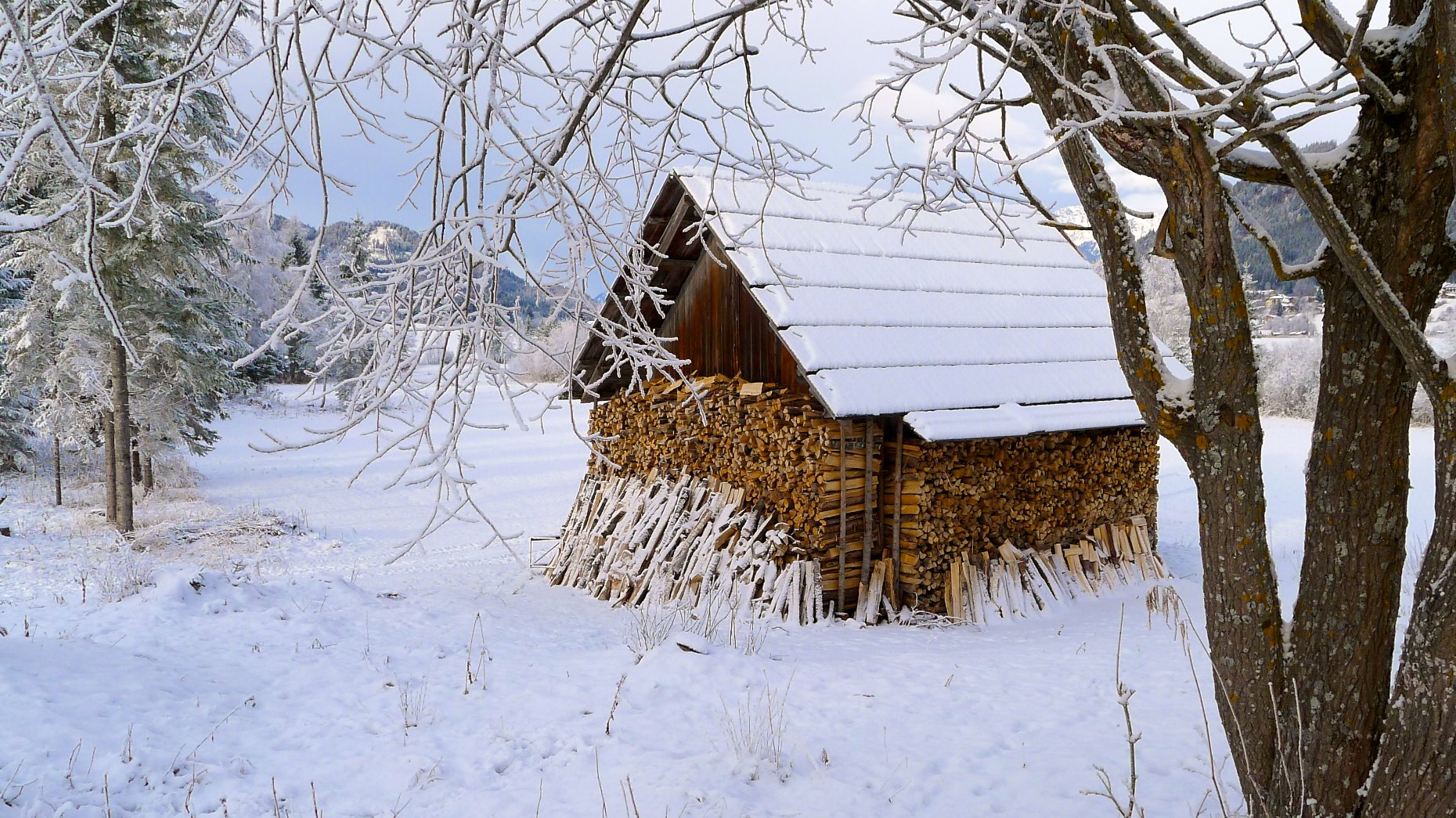 Austria Weissensee winter snow