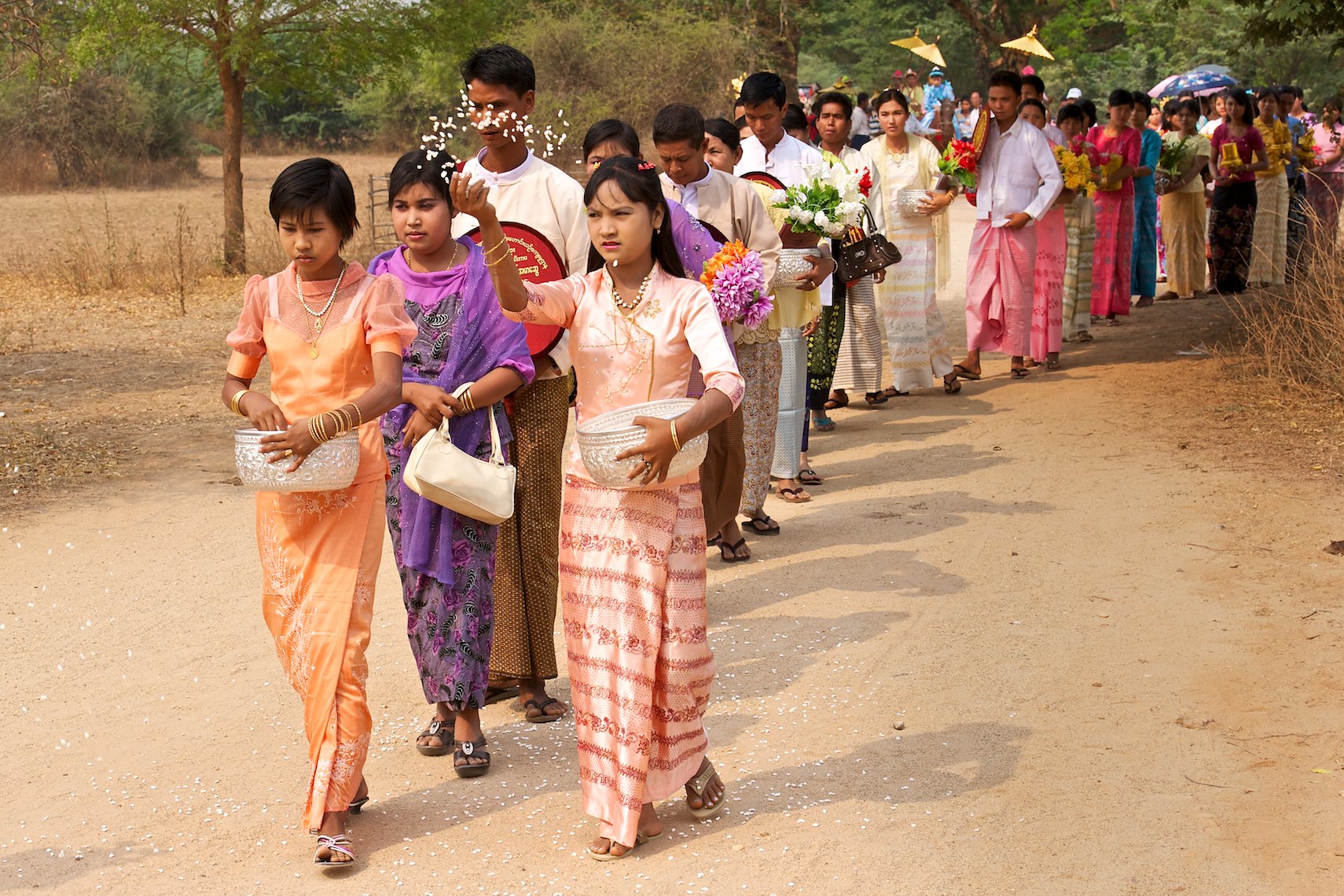 Burma Myanmar Bagan procession