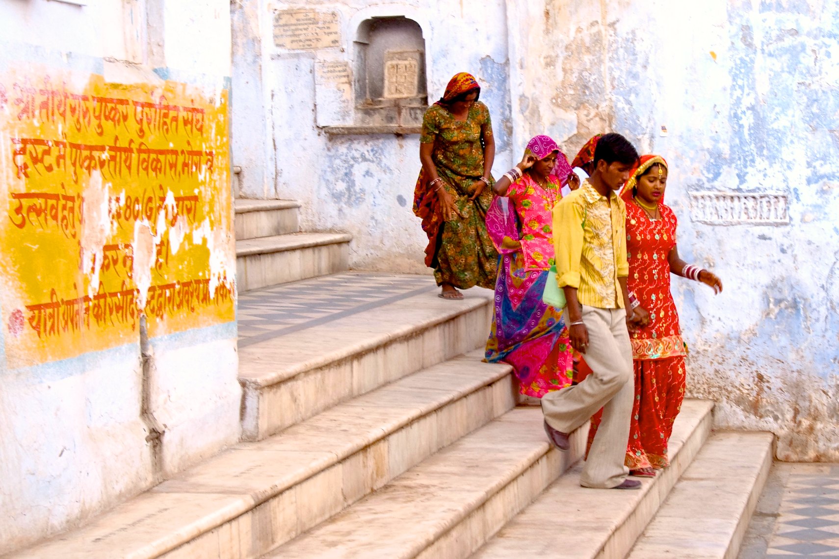 India Pushkar Stairs and Red