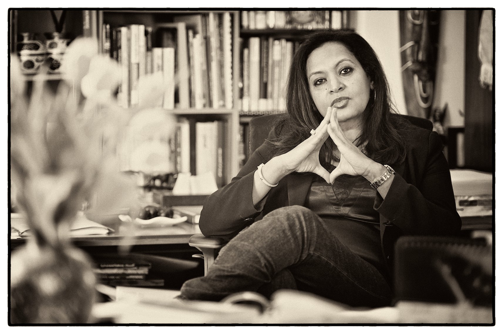 Professor Rogaia Abusharaf, sitting